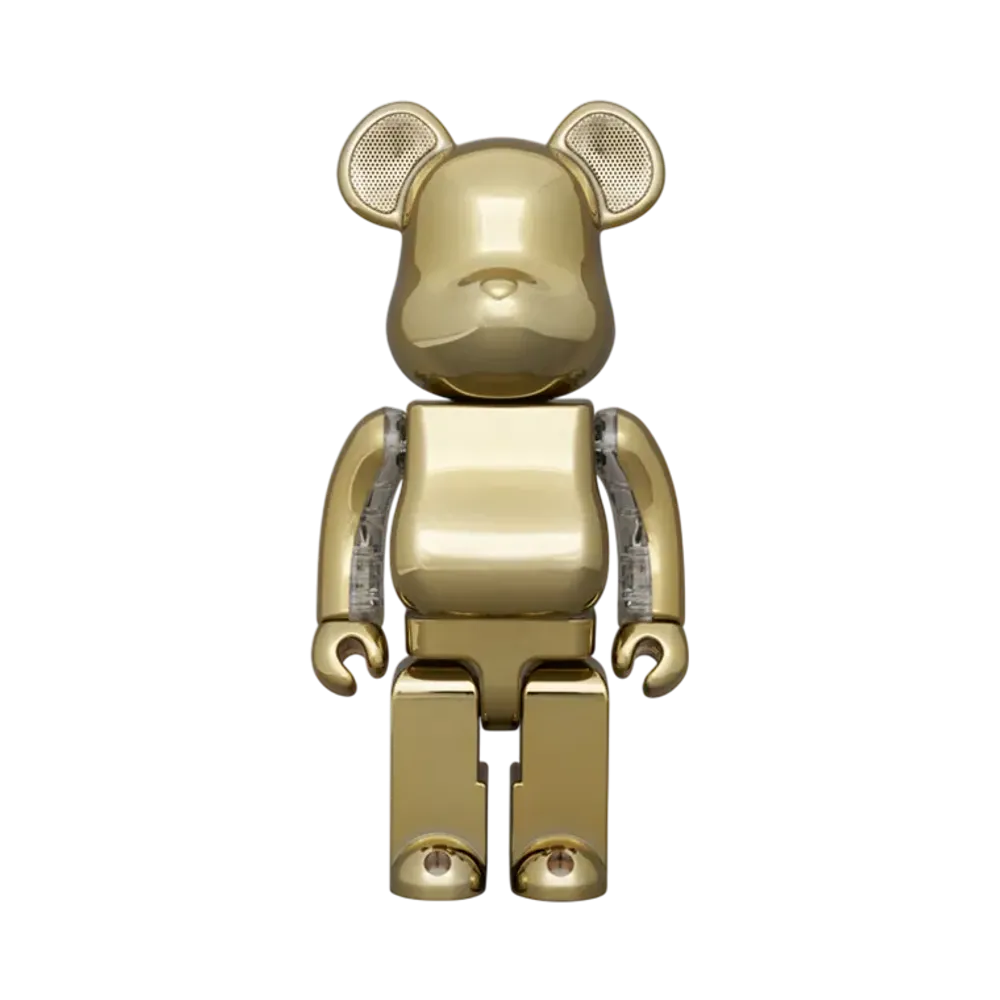 MEDICOM TOY "BEARBRICK" Audio Chrome 400% Portable Bluetooth Speaker Gold