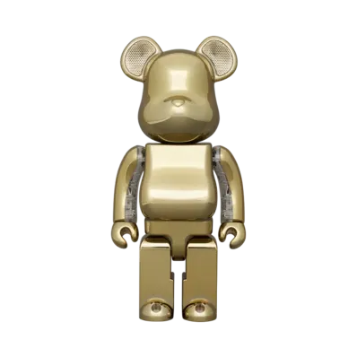 MEDICOM TOY "BEARBRICK" Audio Chrome 400% Portable Bluetooth Speaker Gold