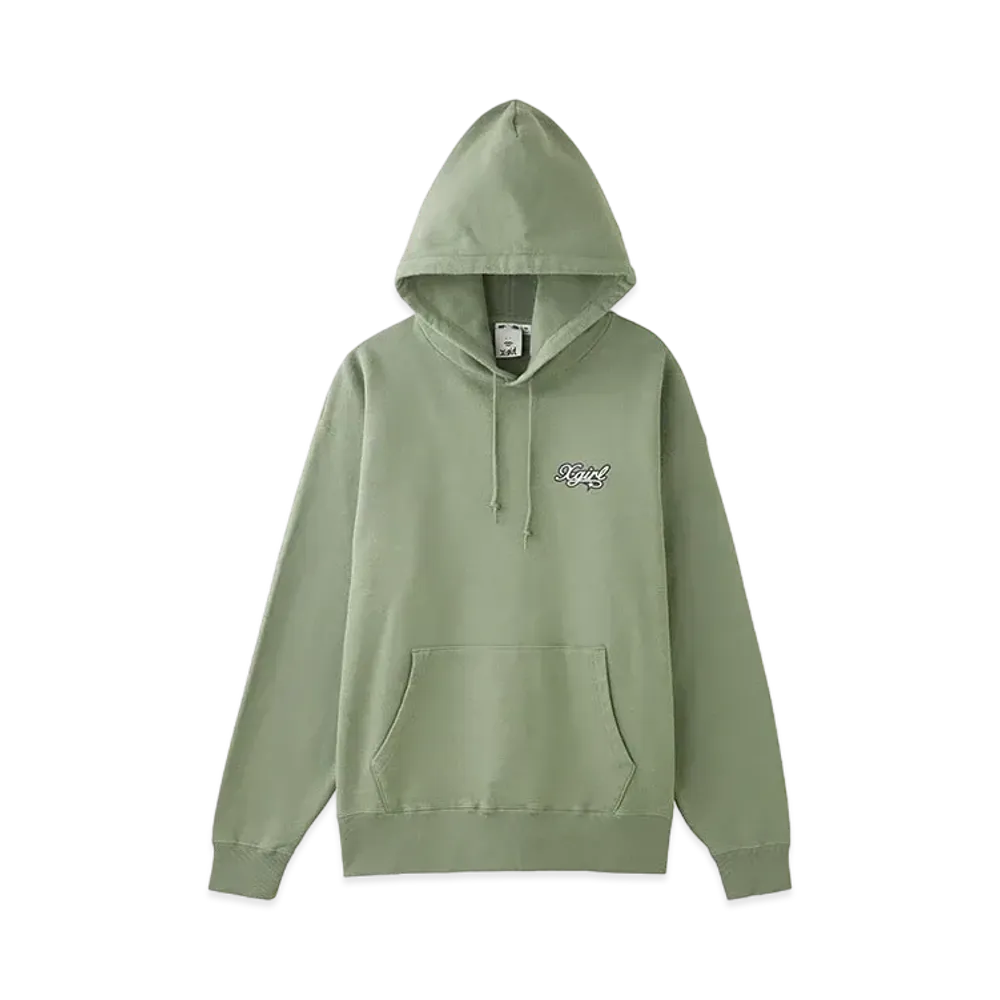 X-Girl Face And Stars Sweat Hoodie "Olive"