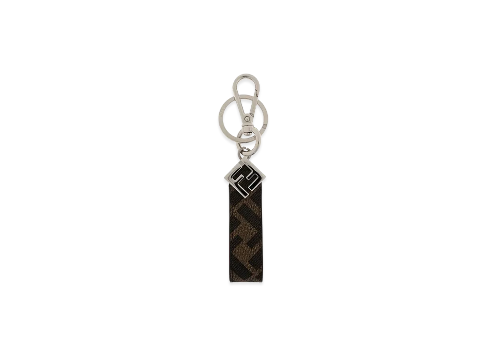 FENDI Squared FF Canvas Key Ring "Brown"
