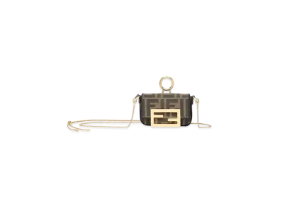 FENDI Nano Baguette Charm "Brown"