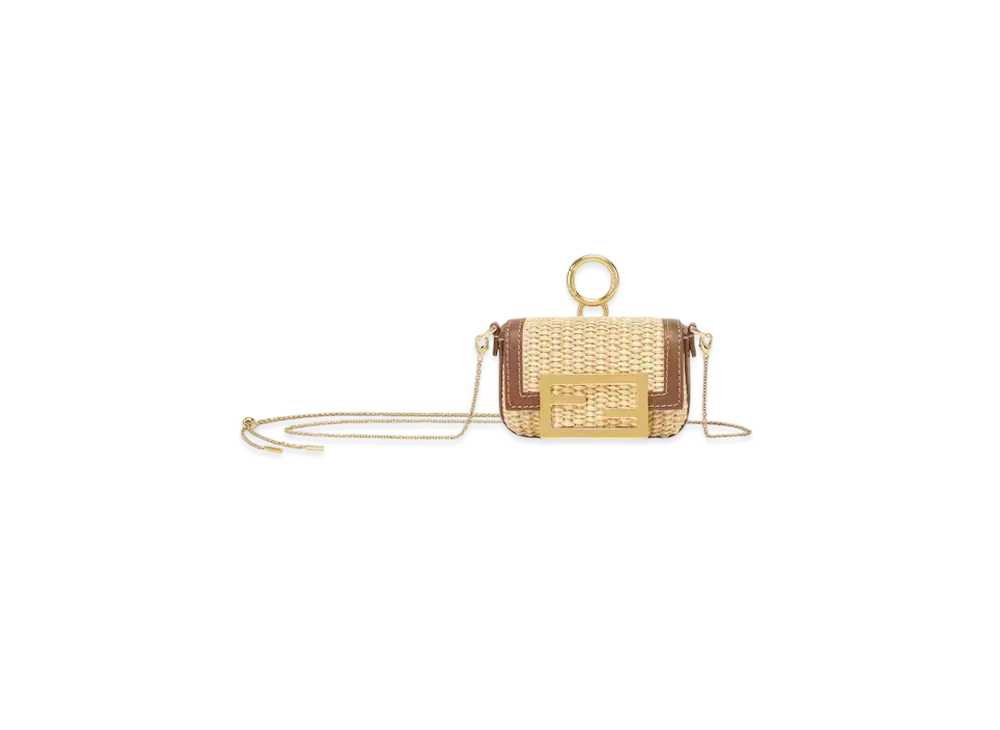 FENDI Nano Baguette Charm "Beige"