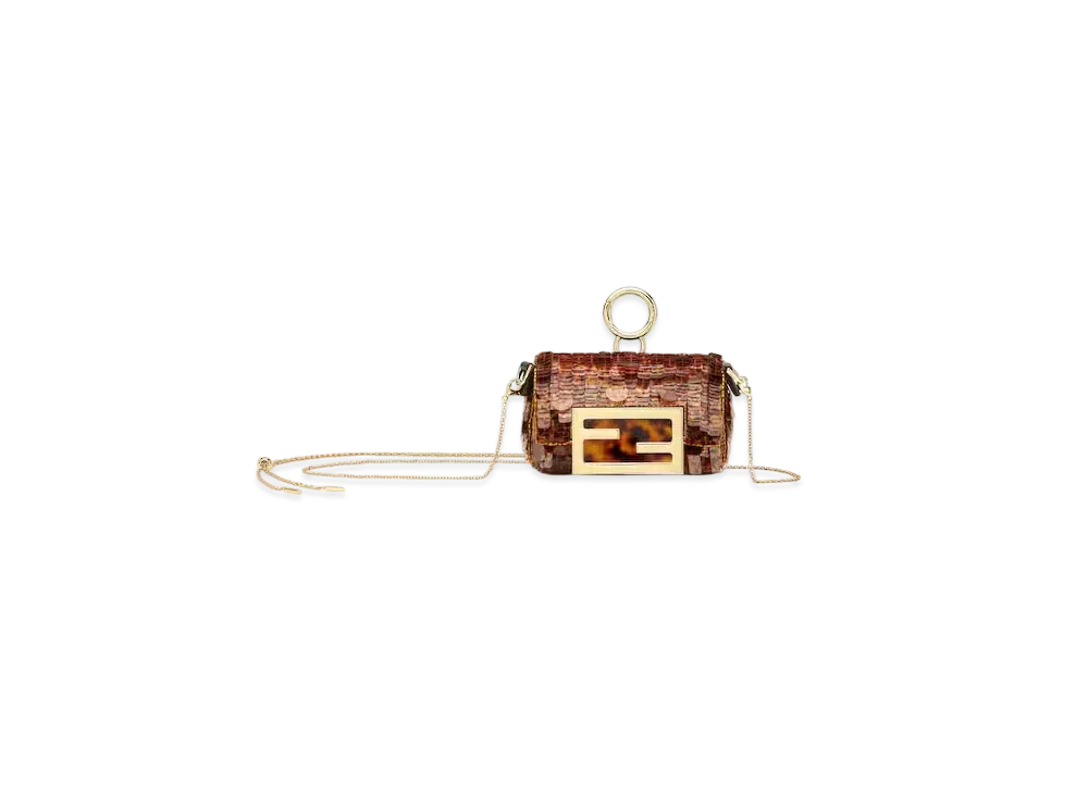 FENDI Nano Baguette Charm "Brown"