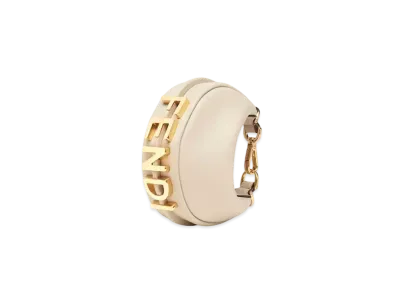 FENDI Nano Fendigraphy Leather Charm "Beige"