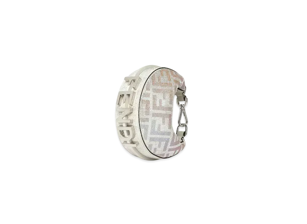 FENDI Nano Fendigraphy Charm with Iridescent Crystal FF "Silver"
