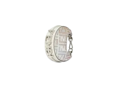 FENDI Nano Fendigraphy Charm with Iridescent Crystal FF "Silver"
