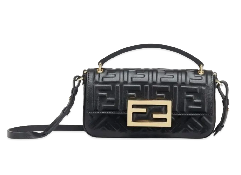 FENDI Baguette Phone Pouch Nappa Leather Pouch "Black"