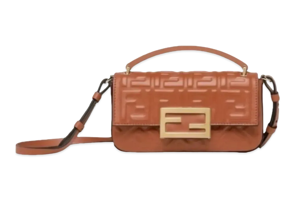 FENDI Baguette Phone Pouch Nappa Leather Pouch "Brown"