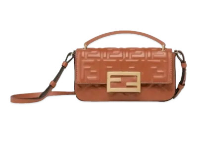 FENDI Baguette Phone Pouch Nappa Leather Pouch "Brown"