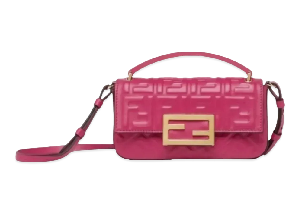 FENDI Baguette Phone Pouch Nappa Leather Pouch "Fuchsha"