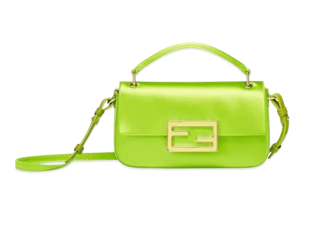 FENDI Baguette Phone Pouch Silk Pouch "Acid Green"