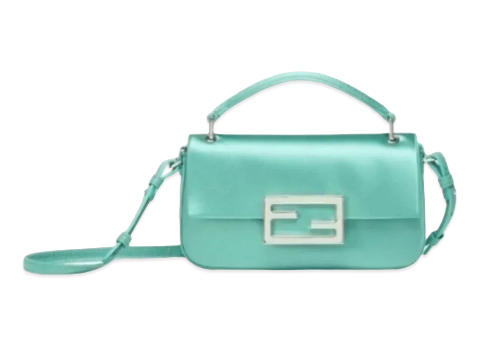 FENDI Baguette Phone Pouch Silk Pouch "Turquoise"