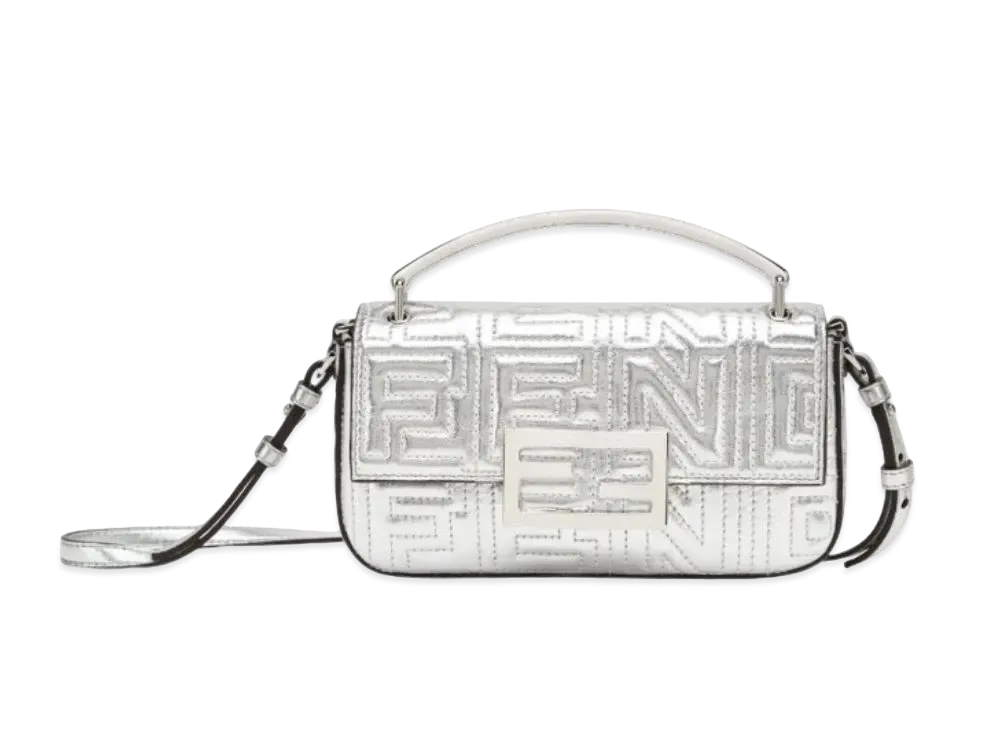 FENDI by MARC JACOBS Baguette Leather Phone Pouch "Silver"