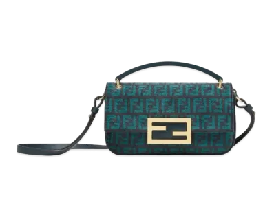 FENDI Baguette Tapes Leak Fabric Phon Pouch "Dark Green"