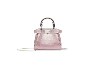 FENDI Nano Peekaboo Metallic Selleria Miniature Bag "Pink"