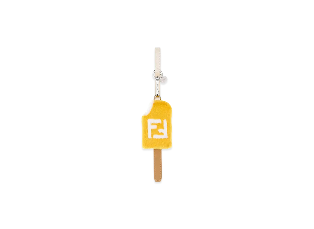 FENDI Shearling And Fur Gelato Bag Charm "Yellow"