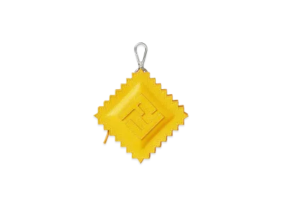 FENDI Raviolo Leather Bag Charm "Yellow"