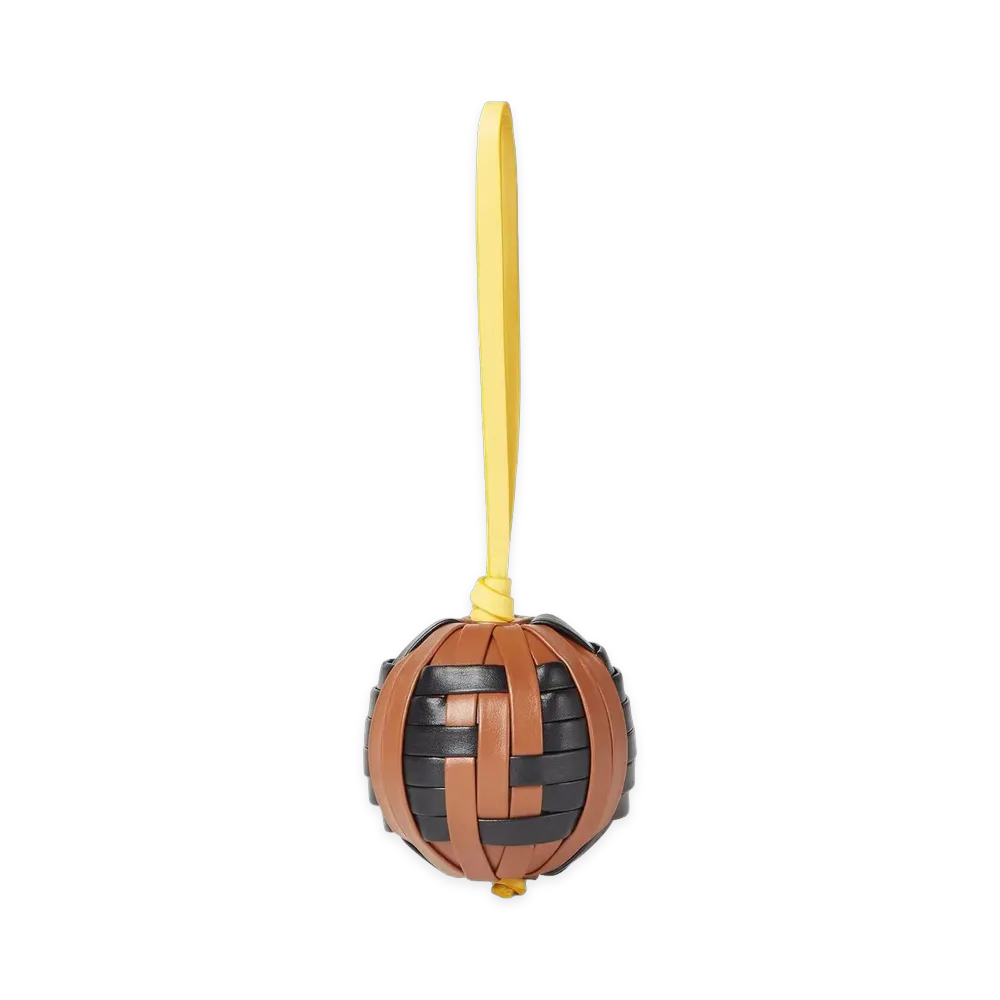 FENDI FF Sphera Woven Leather Charm "Nero/Sellier"
