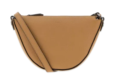 FENDI Leather Mini Melon Crossbody Bag "Camel"