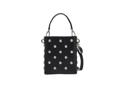STELLA McCARTNEY Frayme Studded Small Bucket Bag "Pitch Black"