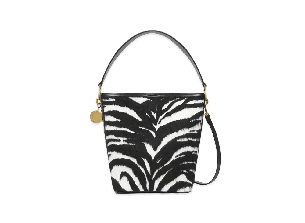 STELLA McCARTNEY Frayme Tiger Pattern Tote Bag "Black/White"