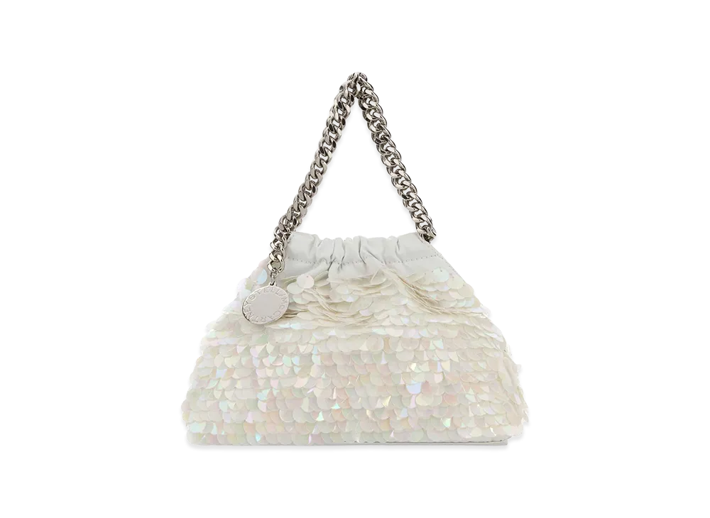 STELLA McCARTNEY Women's Embellished Satin Mini Falabella Handbag "White"