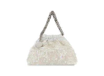 STELLA McCARTNEY Women's Embellished Satin Mini Falabella Handbag "White"