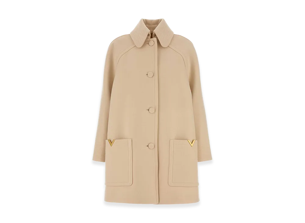 Valentino Women's Virgin Wool Long Coat "Beige"