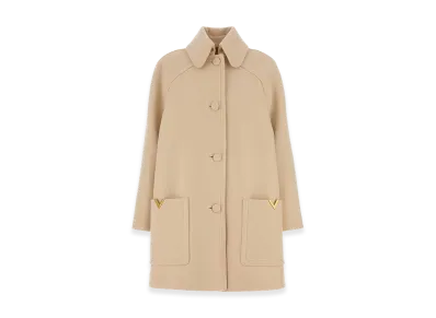 Valentino Women's Virgin Wool Long Coat "Beige"