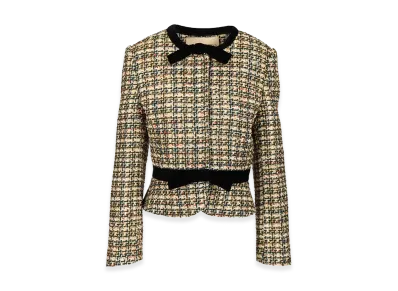 Valentino Women's Velvet Bow Tweed Jacket "Multicolor"