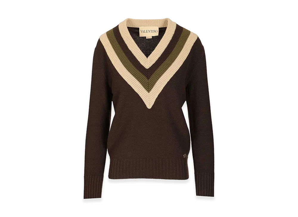 Valentino Women's Wool And Cashmere Sweater "Brown"