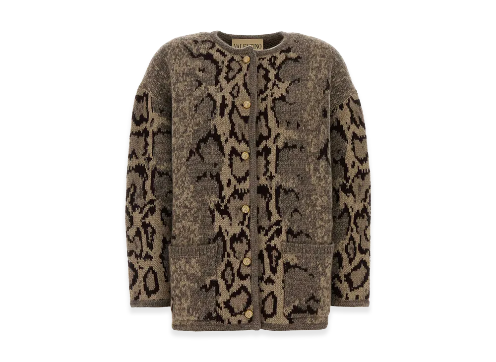Valentino Women's Embroidered Cashmere Cardigan "Animal Print"