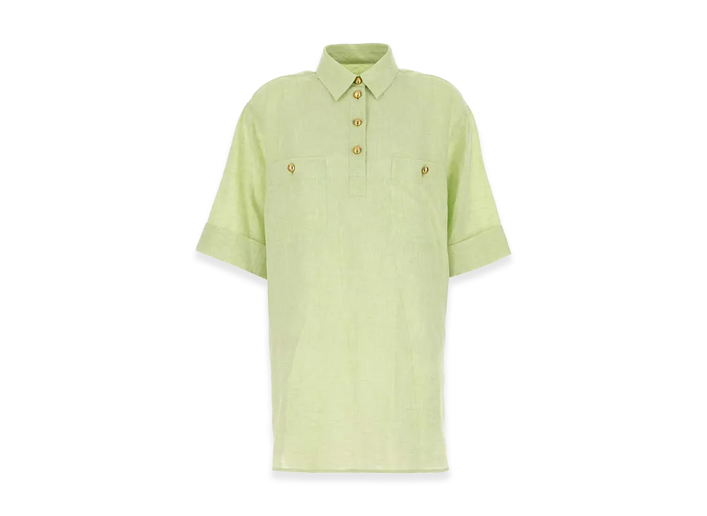 Valentino Women's Linen Blouse "Pastel Green"