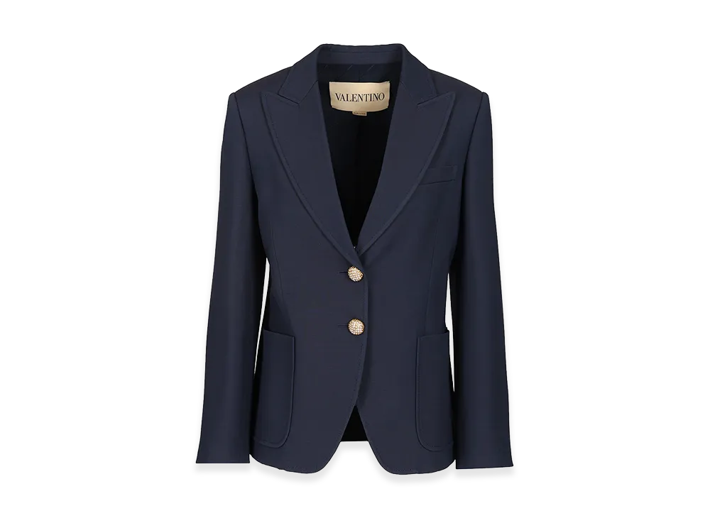 Valentino Women's Crepe Couture Blazer "Blue"