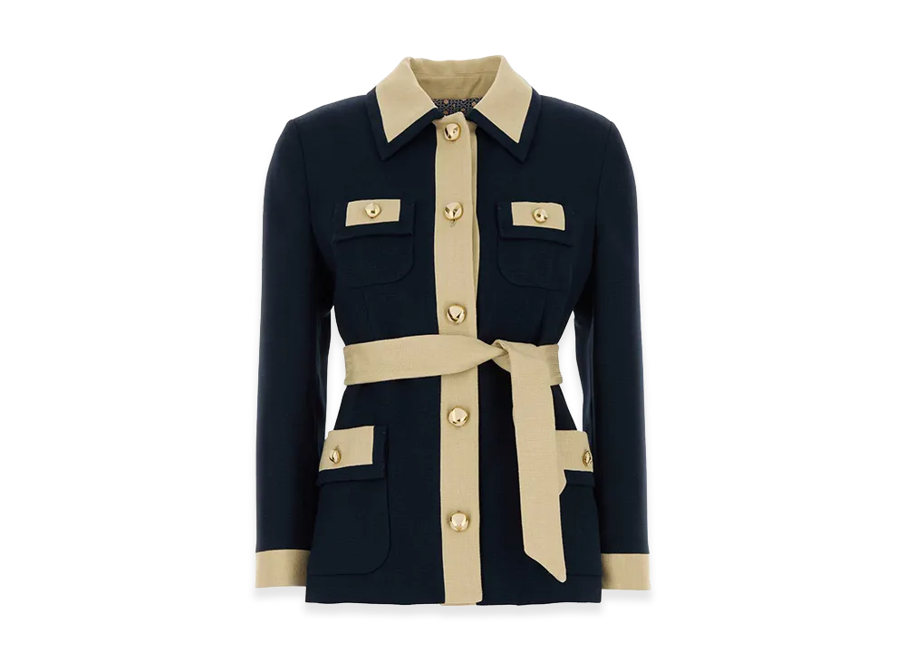 Valentino Women's Viscose Caban Coat "Blue"