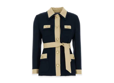 Valentino Women's Viscose Caban Coat "Blue"