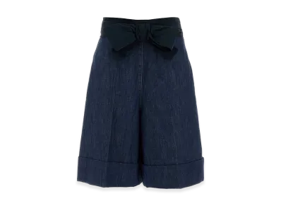 Valentino Women's Denim Bermuda Shorts "Blue"