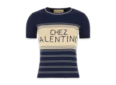 Valentino Women's Cotton Sweater "Navy Blue"