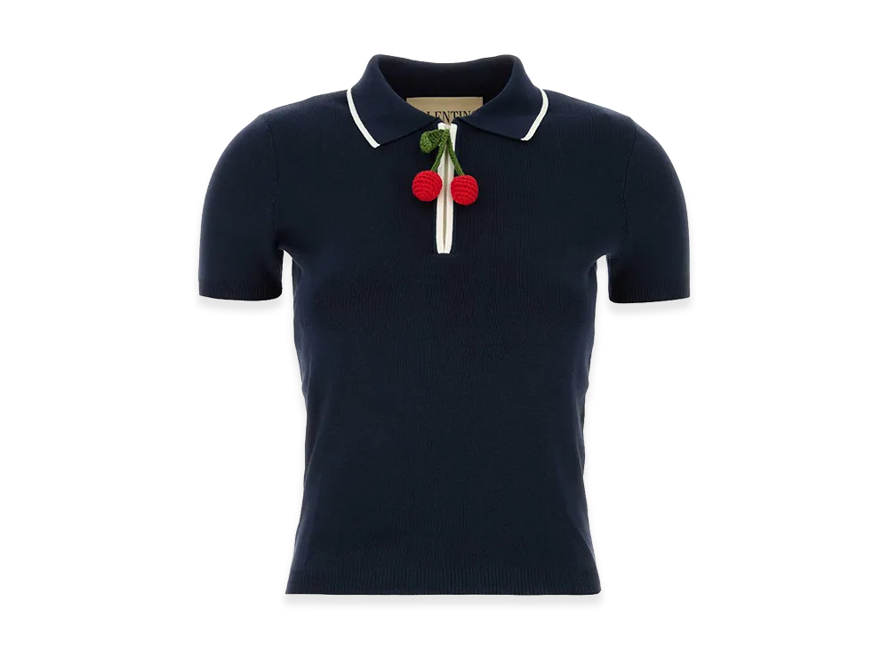 Valentino Women's Cotton Polo Shirt "Dark Blue"