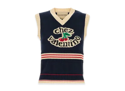 Valentino Women's Cotton Vest "Midnight Blue"