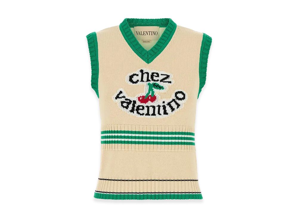 Valentino Women's Cotton Vest "Cream/Yellow"
