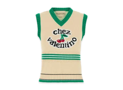 Valentino Women's Cotton Vest "Cream/Yellow"