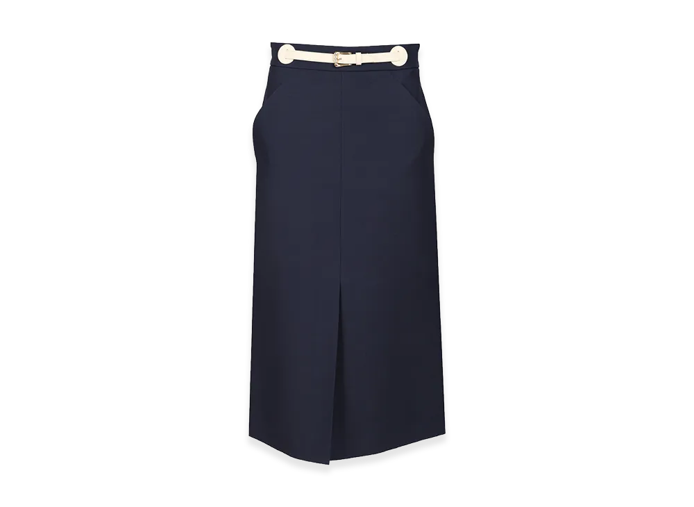 Valentino Women's Wool And Silk Midi Skirt "Blue"