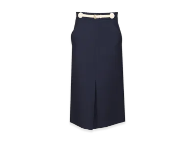 Valentino Women's Wool And Silk Midi Skirt "Blue"