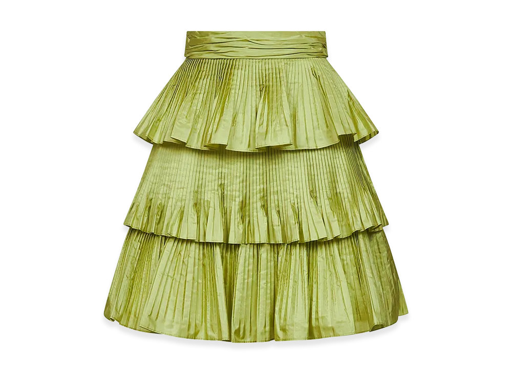 Valentino Women's Taffeta Mini Skirt "Acid Green"