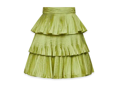 Valentino Women's Taffeta Mini Skirt "Acid Green"