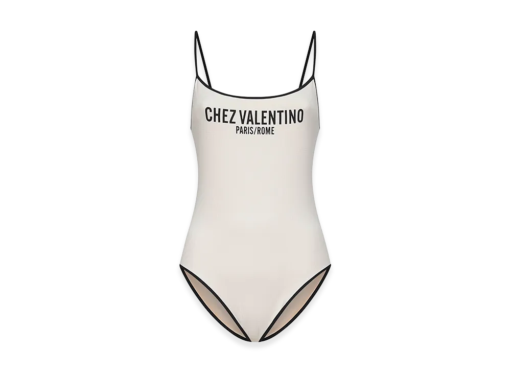 Valentino Women's Lycra Piquet Swimsuit "Cream/Yellow"