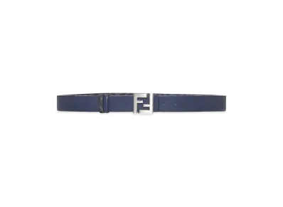 FENDI Leather Squared FF Reversible Belt "Navy Blue"