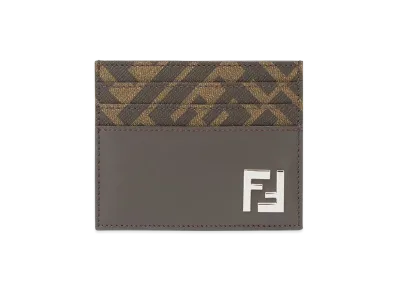 FENDI Squared FF Card Holder "Brown"
