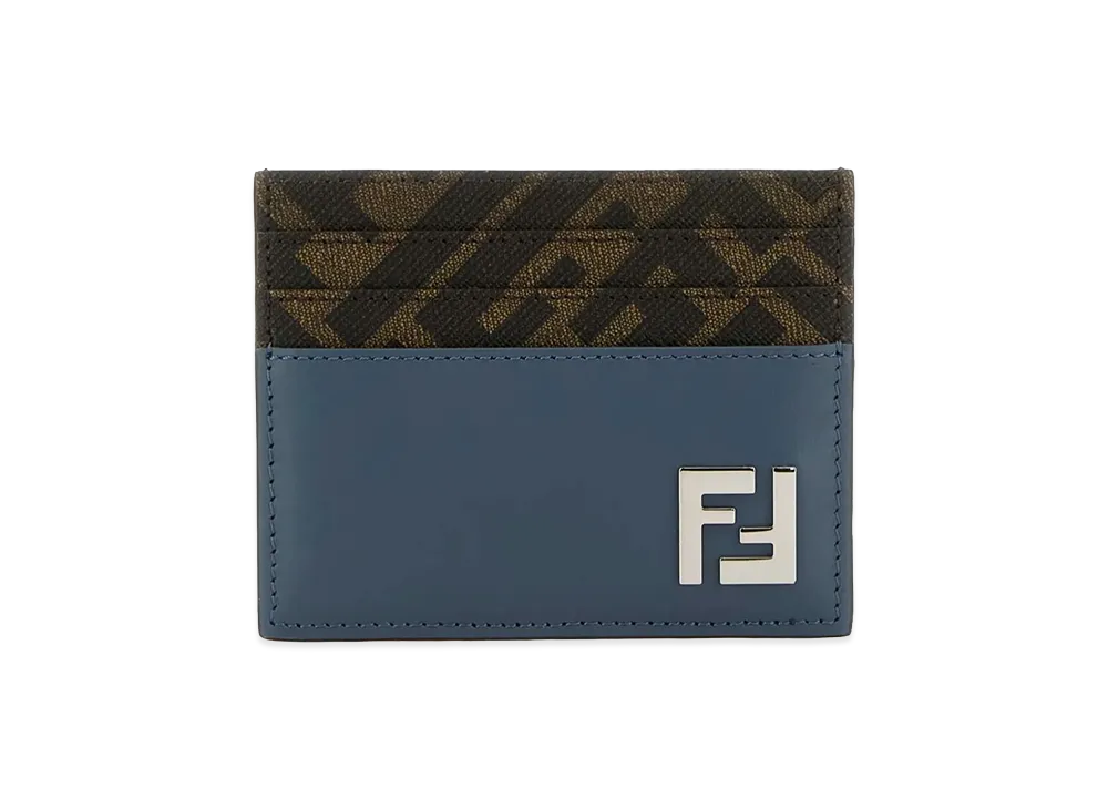 FENDI Leather And FF Canvas Squared Card Holder "Multicolor"